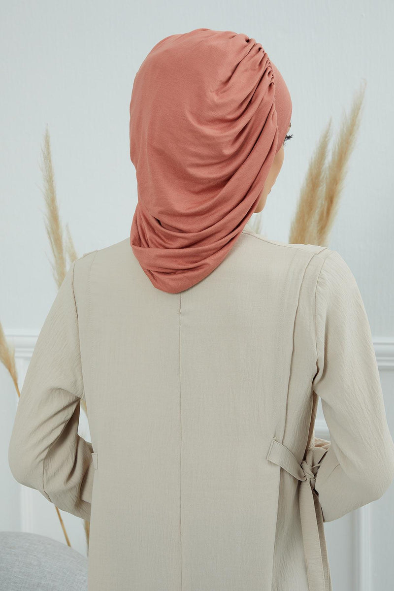 Stylish Cotton Instant Turban For Women Plain Head Wrap, Trendy Soft Beanie Hat for Daily Occasions, Comfortable Chemo Headwear,B-25 Blue