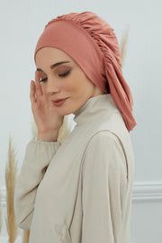 Stylish Cotton Instant Turban For Women Plain Head Wrap, Trendy Soft Beanie Hat for Daily Occasions, Comfortable Chemo Headwear,B-25 Blue