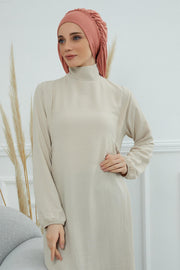 Stylish Cotton Instant Turban For Women Plain Head Wrap, Trendy Soft Beanie Hat for Daily Occasions, Comfortable Chemo Headwear,B-25 Blue