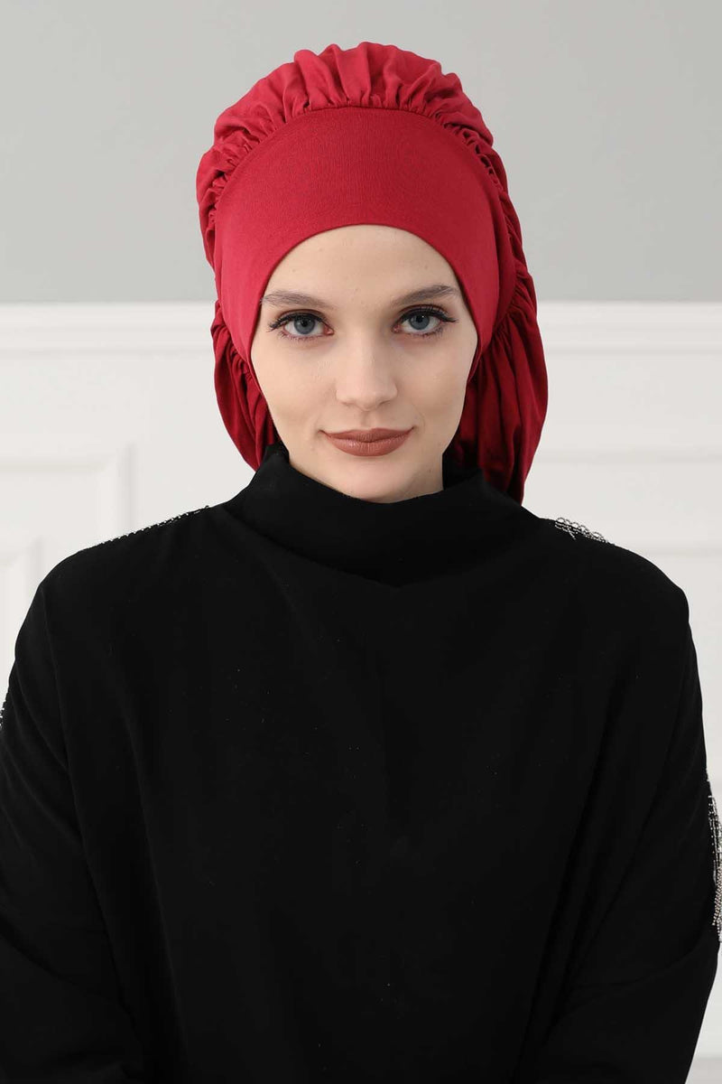 Stylish Cotton Instant Turban For Women Plain Head Wrap, Trendy Soft Beanie Hat for Daily Occasions, Comfortable Chemo Headwear,B-25 Caramel Brown