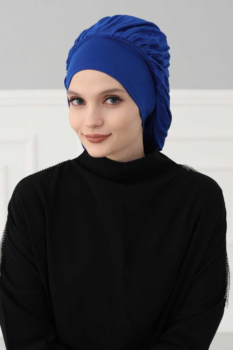 Stylish Cotton Instant Turban For Women Plain Head Wrap, Trendy Soft Beanie Hat for Daily Occasions, Comfortable Chemo Headwear,B-25 Caramel Brown