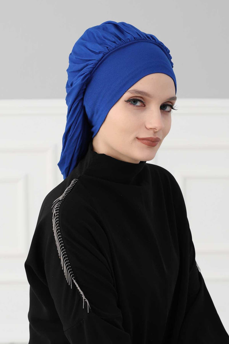 Stylish Cotton Instant Turban For Women Plain Head Wrap, Trendy Soft Beanie Hat for Daily Occasions, Comfortable Chemo Headwear,B-25 Caramel Brown