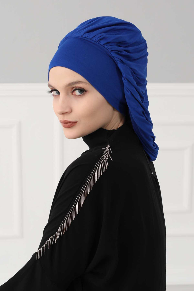 Stylish Cotton Instant Turban For Women Plain Head Wrap, Trendy Soft Beanie Hat for Daily Occasions, Comfortable Chemo Headwear,B-25 Caramel Brown