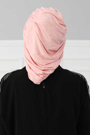 Stylish Cotton Instant Turban For Women Plain Head Wrap, Trendy Soft Beanie Hat for Daily Occasions, Comfortable Chemo Headwear,B-25 Black