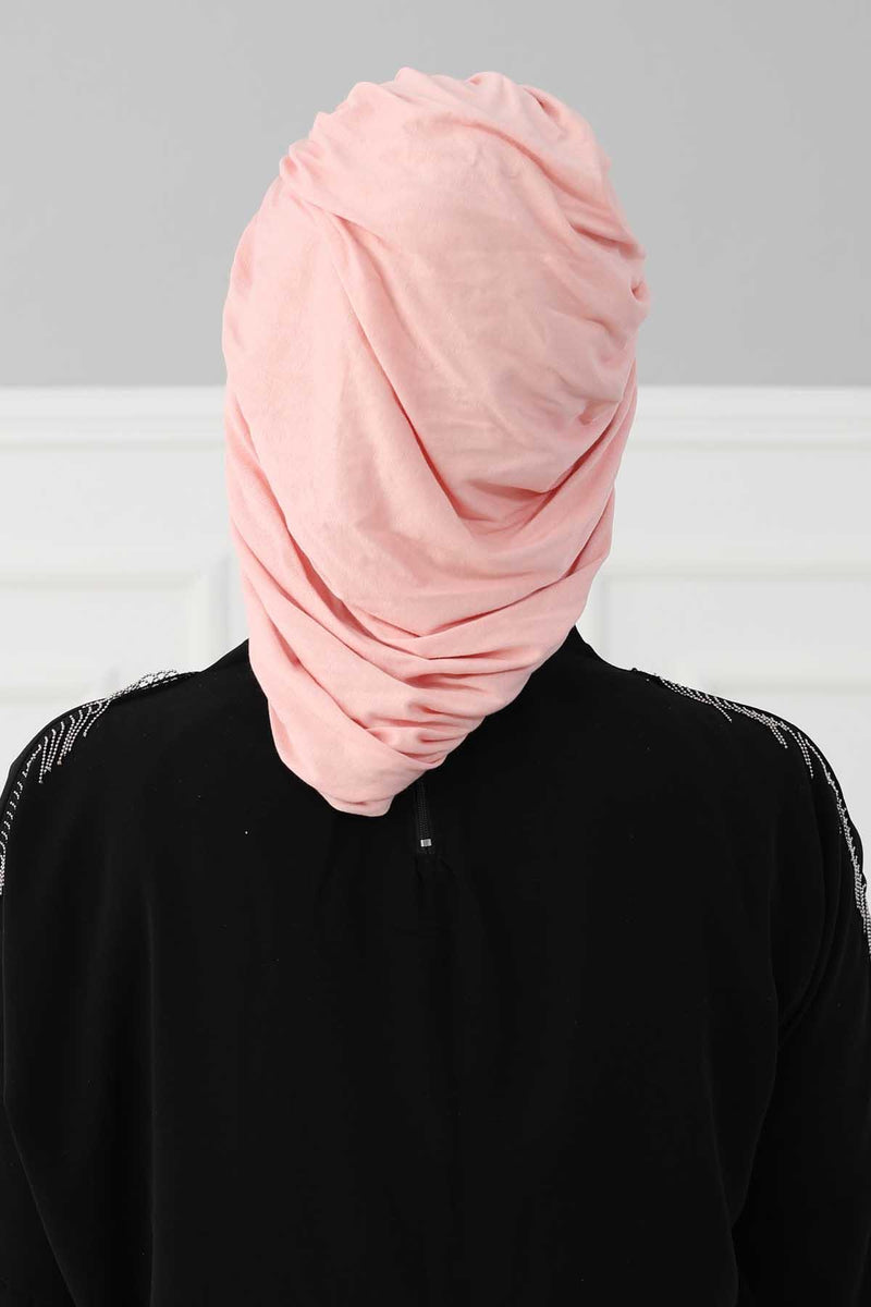 Stylish Cotton Instant Turban For Women Plain Head Wrap, Trendy Soft Beanie Hat for Daily Occasions, Comfortable Chemo Headwear,B-25 Black