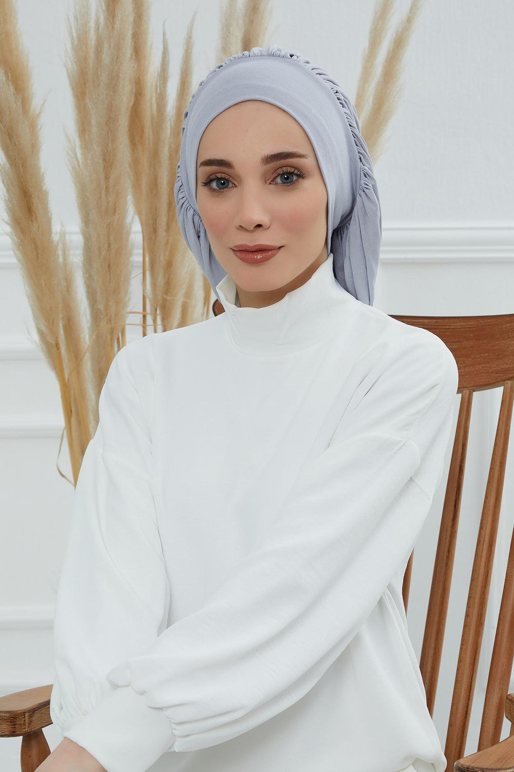 Stylish Cotton Instant Turban For Women Plain Head Wrap, Trendy Soft Beanie Hat for Daily Occasions, Comfortable Chemo Headwear,B-25 Grey 2