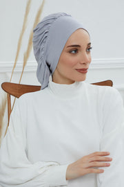 Stylish Cotton Instant Turban For Women Plain Head Wrap, Trendy Soft Beanie Hat for Daily Occasions, Comfortable Chemo Headwear,B-25 Ivory