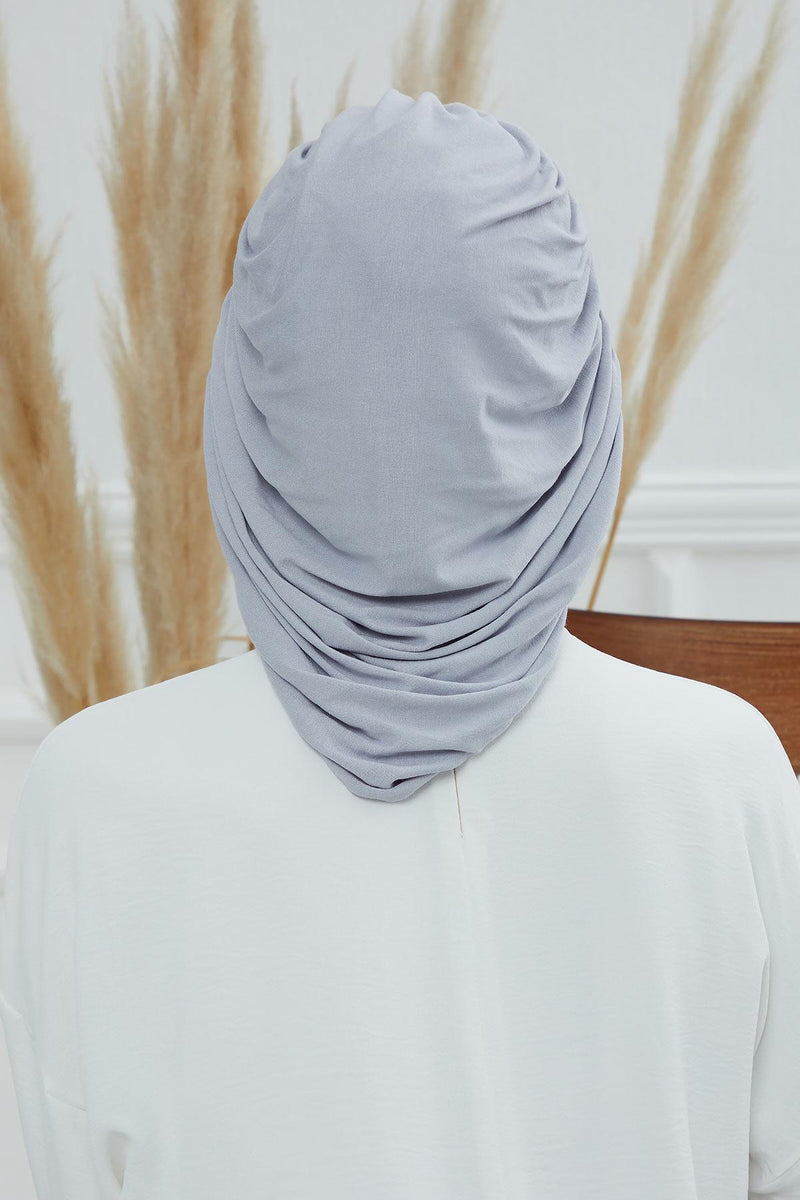 Stylish Cotton Instant Turban For Women Plain Head Wrap, Trendy Soft Beanie Hat for Daily Occasions, Comfortable Chemo Headwear,B-25 Ivory