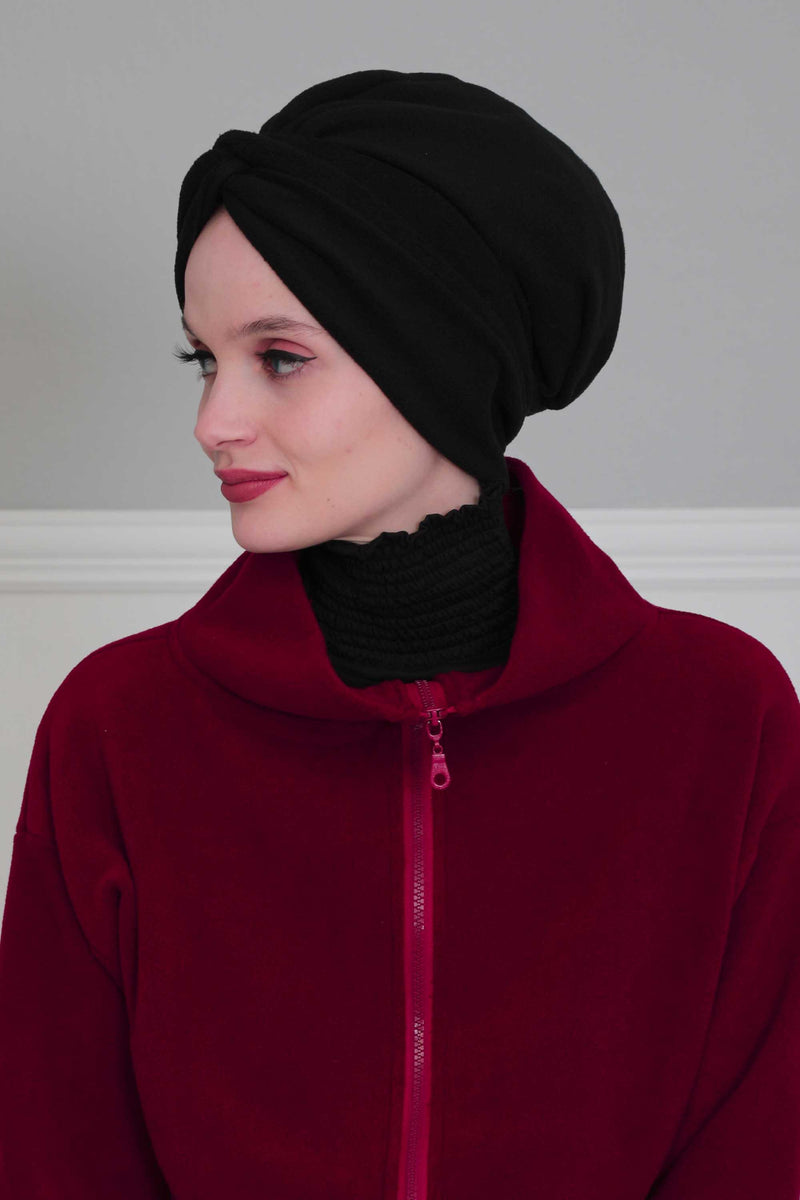 Super Soft Fleece Instant Turban Hijab for Women, Elegant Winter Fashion Hijab Turban, Warm Pre-Tied Headwrap, Comfortable Chemo Bonnet,B-4P