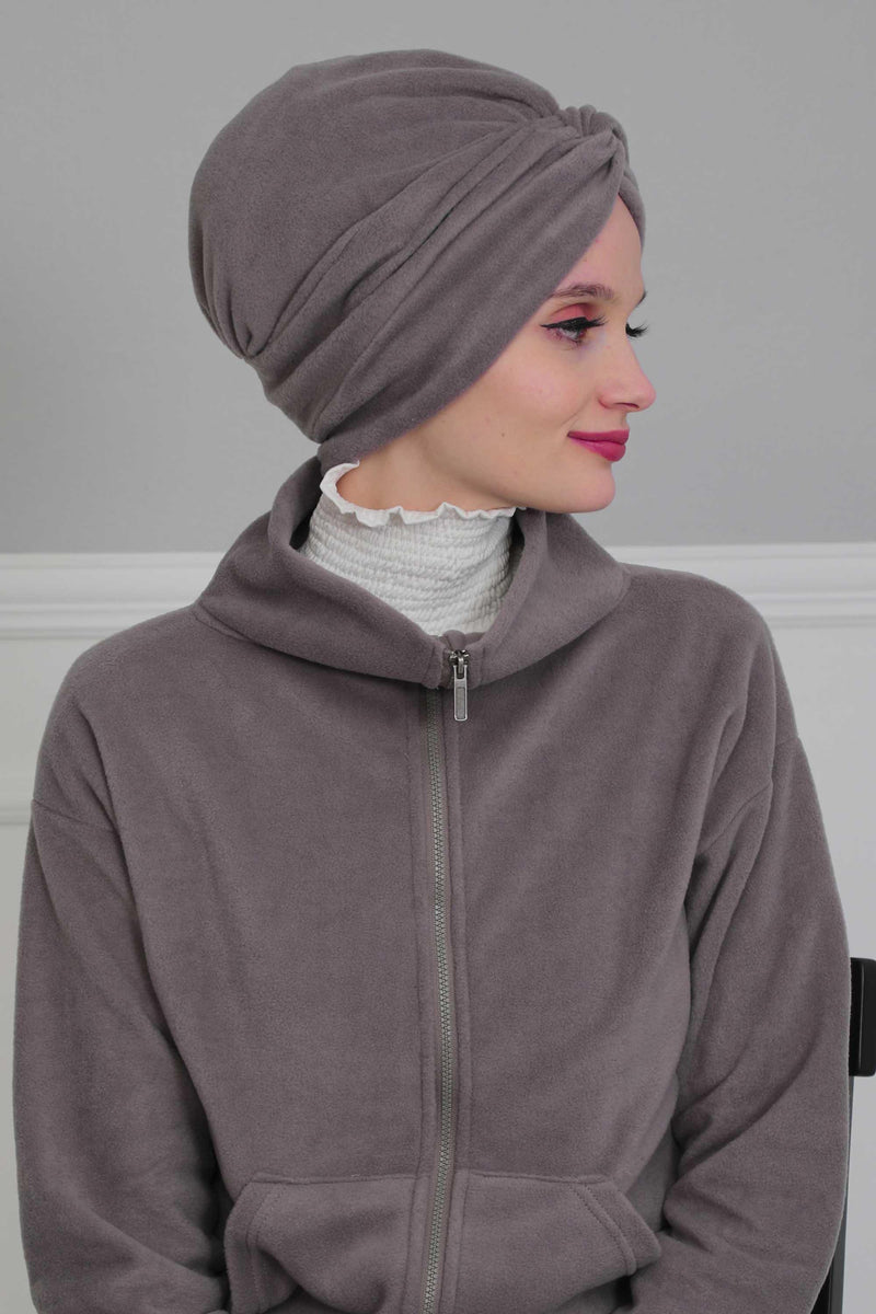 Super Soft Fleece Instant Turban Hijab for Women, Elegant Winter Fashion Hijab Turban, Warm Pre-Tied Headwrap, Comfortable Chemo Bonnet,B-4P