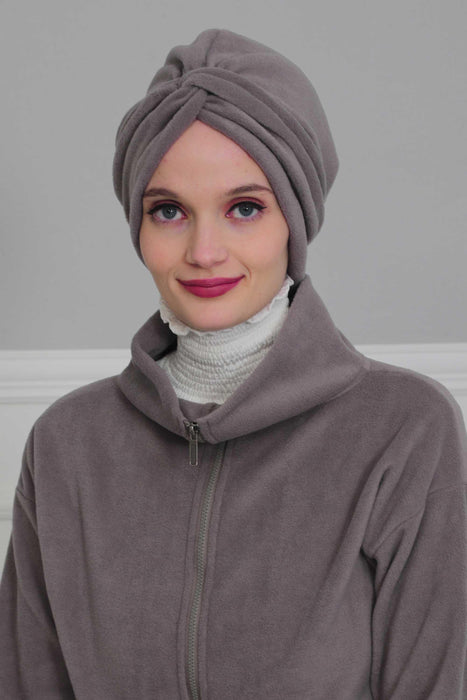 Super Soft Fleece Instant Turban Hijab for Women, Elegant Winter Fashion Hijab Turban, Warm Pre-Tied Headwrap, Comfortable Chemo Bonnet,B-4P