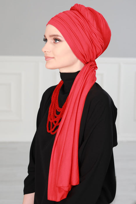 Instant Turban for Women Shirred Cotton Head Wrap Lightweight Head Scarf, Smocked Bonnet Cap Headwear,B-1