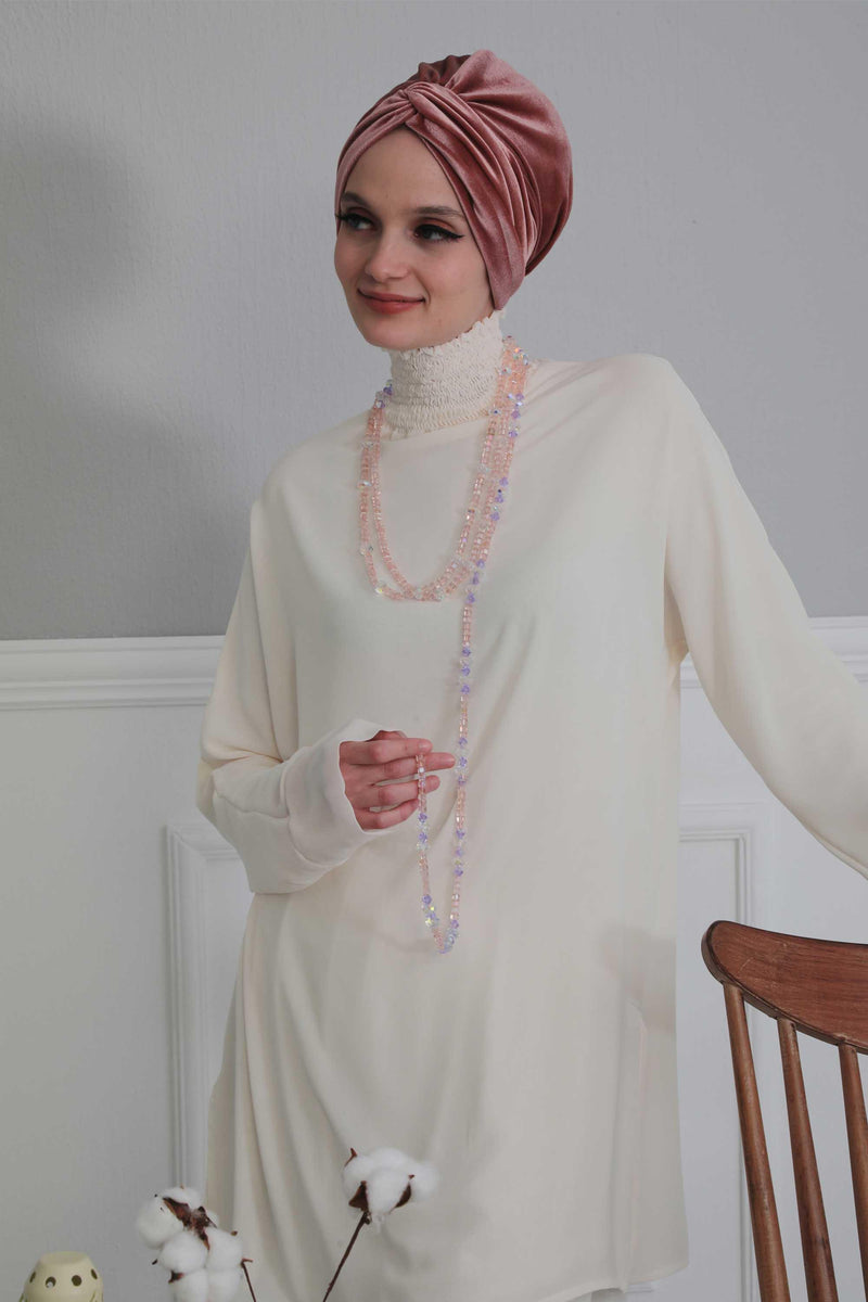 Velvet Maharajah-Style Instant Turban Hijab for Women, Elegant Pre-Tied Velvet Headwrap, Luxurious Lightweight Modest Hijab Headwear,B-4K