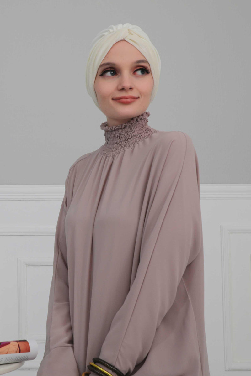 Velvet Maharajah-Style Instant Turban Hijab for Women, Elegant Pre-Tied Velvet Headwrap, Luxurious Lightweight Modest Hijab Headwear,B-4K