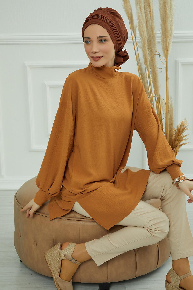 عمامة Aerobin الفورية الأنيقة، وشاح رأس سهل الالتفاف وجيد التهوية مع تفاصيل عقدة أنيقة، عمامة فورية خفيفة الوزن لأغطية الرأس النسائية، HT-31A