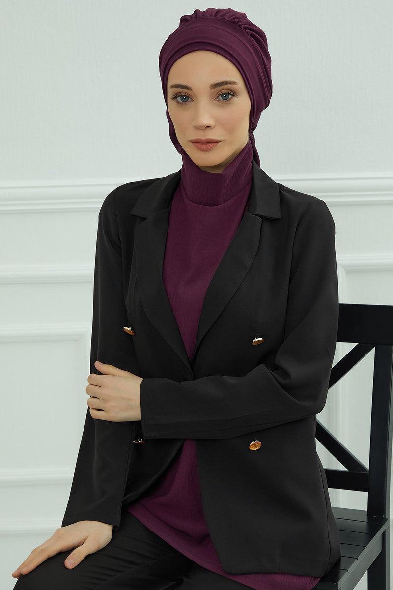 عمامة فورية خفيفة الوزن وشاح أيروبين للرأس للنساء أغطية رأس بتصميم أنيق وأنيق، HT-91