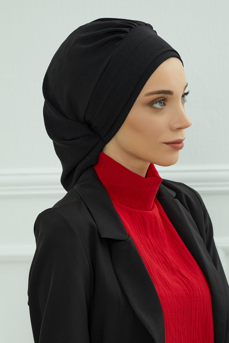 عمامة فورية خفيفة الوزن وشاح أيروبين للرأس للنساء أغطية رأس بتصميم أنيق وأنيق، HT-91