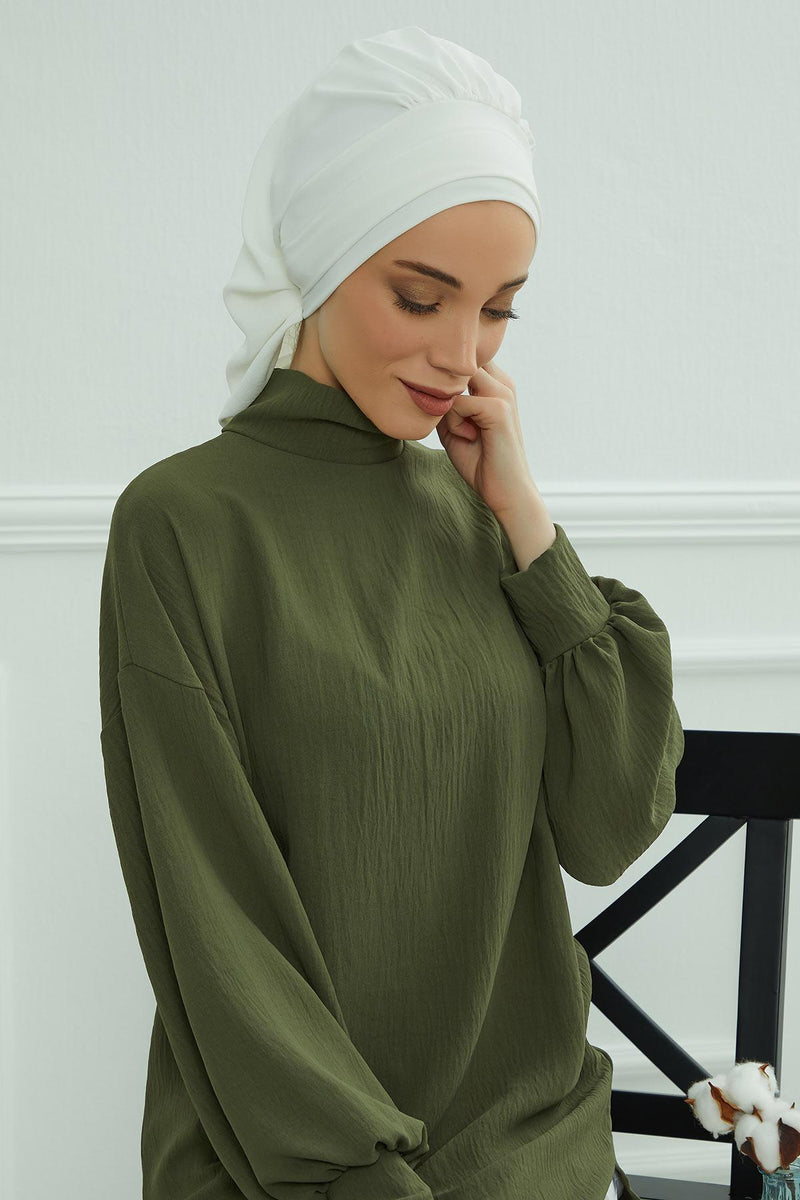 عمامة فورية خفيفة الوزن وشاح أيروبين للرأس للنساء أغطية رأس بتصميم أنيق وأنيق، HT-91