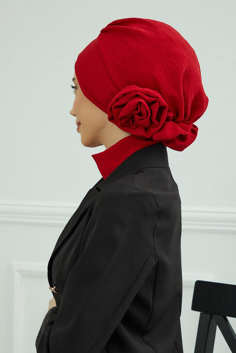 Instant Turban Lightweight Aerobin Scarf Head Turbans with Flower Back Detail For Women Headwear Stylish Elegant Design,HT-92