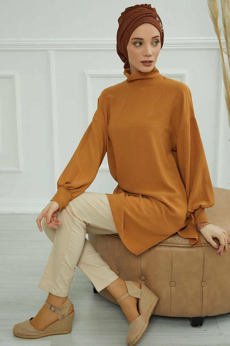 Instant-Turban, leichter Aerobin-Schal, Kopf-Turbane mit wunderschönem goldenen Accessoire für Damen, Kopfbedeckung, stilvolles, elegantes Design, HT-93