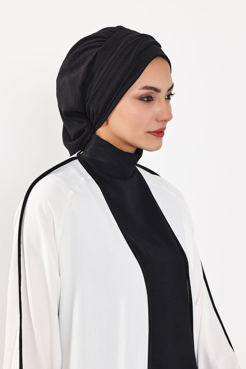 Instant-Turban, leichter Aerobin-Schal, Kopf-Turbane mit wunderschönem goldenen Accessoire für Damen, Kopfbedeckung, stilvolles, elegantes Design, HT-93