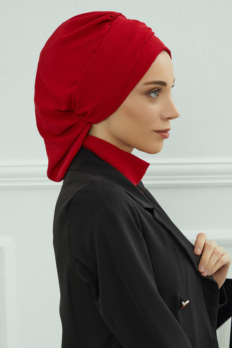 Instant-Turban, leichter Aerobin-Schal, Kopf-Turbane mit wunderschönem goldenen Accessoire für Damen, Kopfbedeckung, stilvolles, elegantes Design, HT-93