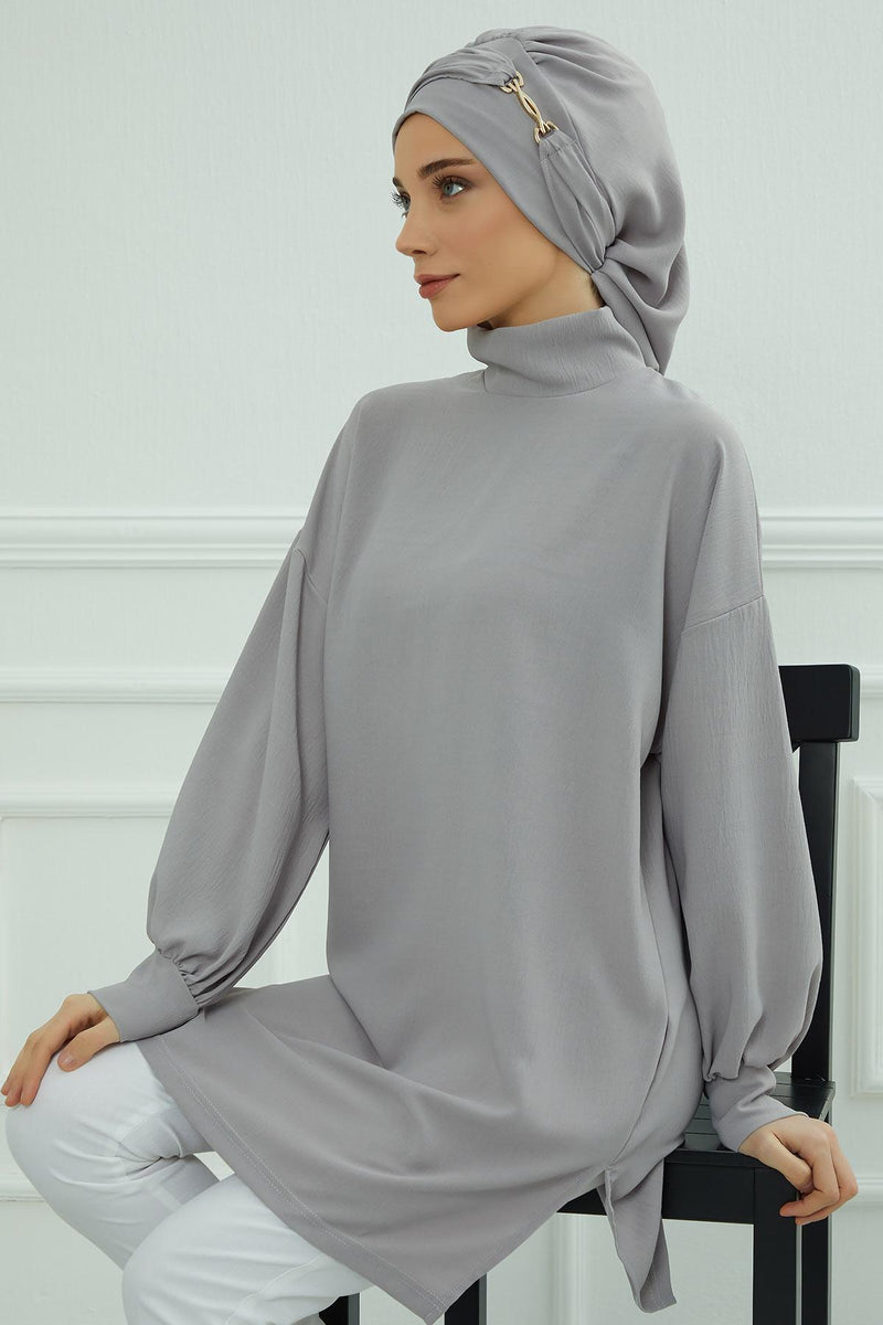 Instant-Turban, leichter Aerobin-Schal, Kopf-Turbane mit wunderschönem goldenen Accessoire für Damen, Kopfbedeckung, stilvolles, elegantes Design, HT-93