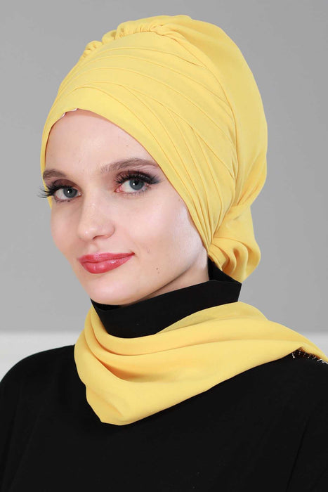Instant Turban Lightweight Chiffon Scarf Head Turbans For Women Headwear Stylish Elegant Design,HT-48