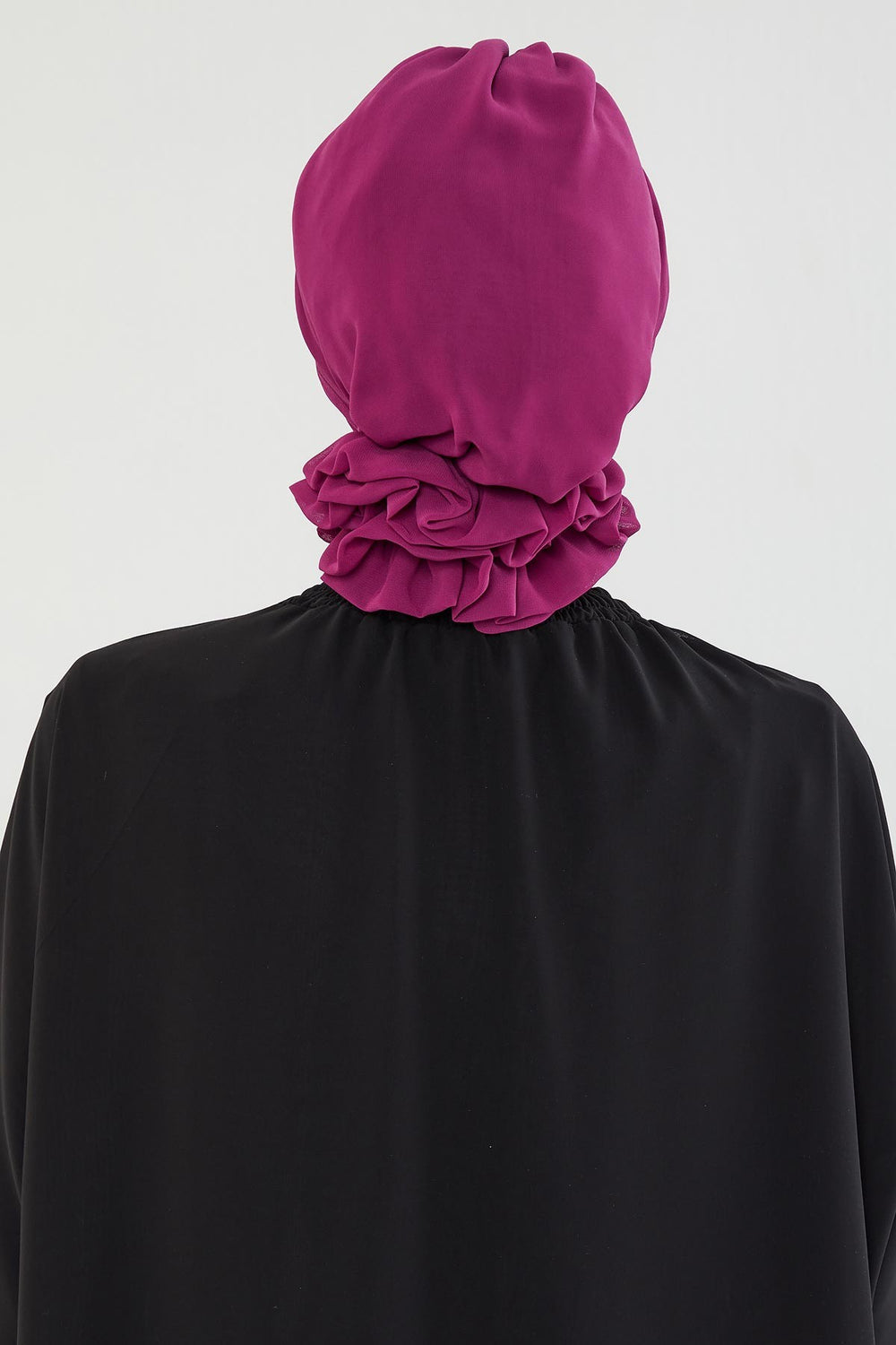 Instant Turban Lightweight Chiffon Scarf Head Turbans For Women Headwear Stylish Elegant Design Pleated Design Chiffon Turban,HT-31 Fuchsia