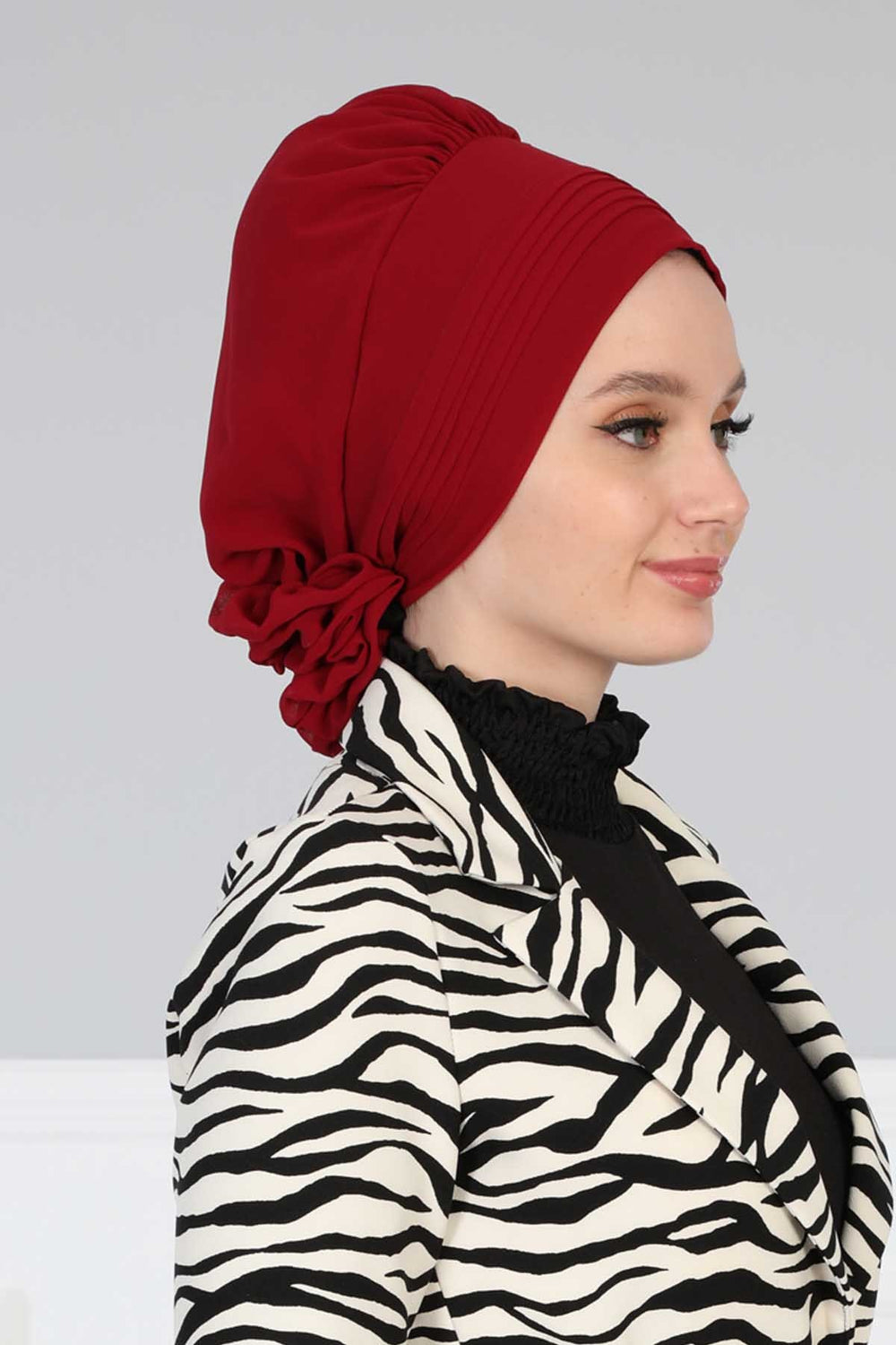 Instant Turban Lightweight Chiffon Scarf Head Turbans For Women Headwear Stylish Elegant Design Pleated Design Chiffon Turban,HT-31