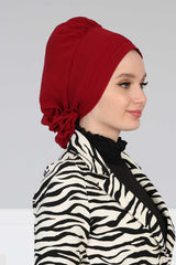 Instant Turban Lightweight Chiffon Scarf Head Turbans For Women Headwear Stylish Elegant Design Pleated Design Chiffon Turban,HT-31
