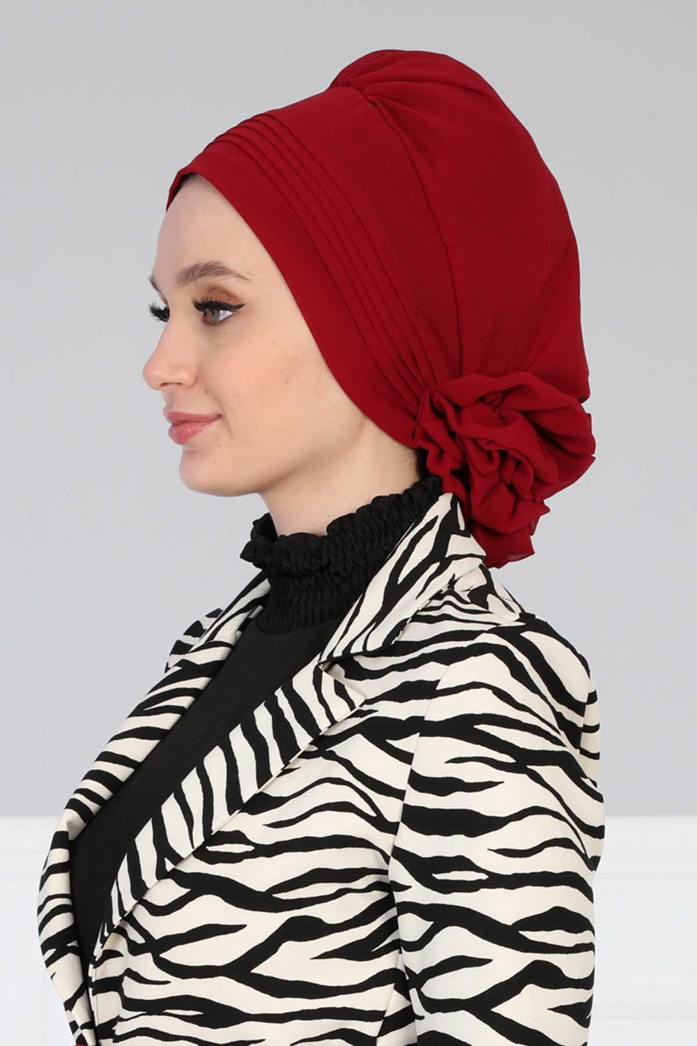 Instant Turban Lightweight Chiffon Scarf Head Turbans For Women Headwear Stylish Elegant Design Pleated Design Chiffon Turban,HT-31
