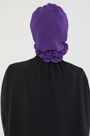 Instant Turban Lightweight Chiffon Scarf Head Turbans For Women Headwear Stylish Elegant Design Pleated Design Chiffon Turban,HT-31 Damson