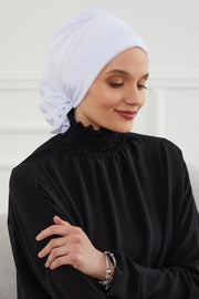 Instant Turban Lightweight Chiffon Scarf Head Turbans For Women Headwear Stylish Elegant Design Pleated Design Chiffon Turban,HT-31 White
