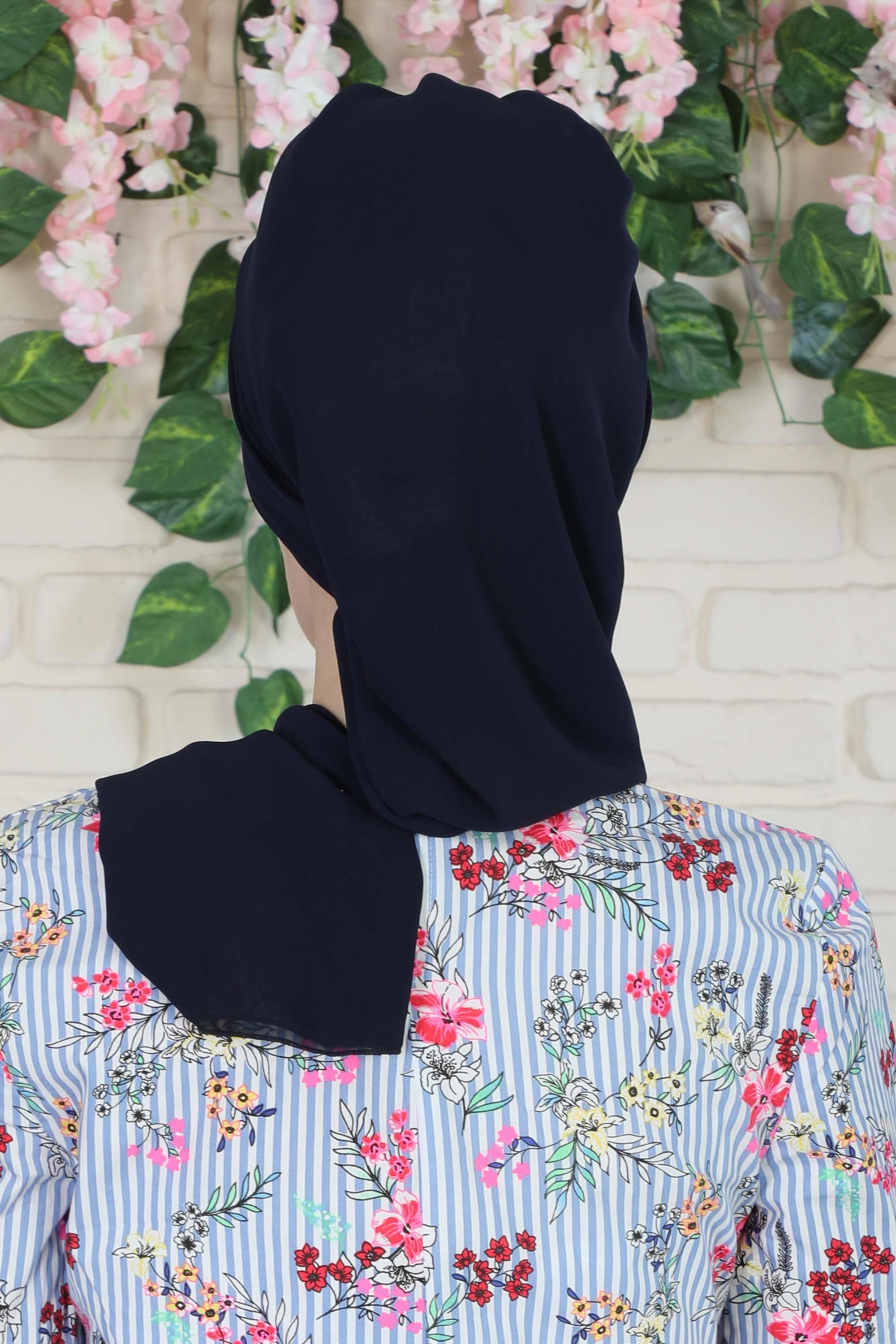 Chiffon Instant Turban with Gold Leopard Pattern Accessory, Adjustable Instant Turban Headscarf for Women, Pre-Tied Turban Hijab Cover,HT-11 Navy Blue