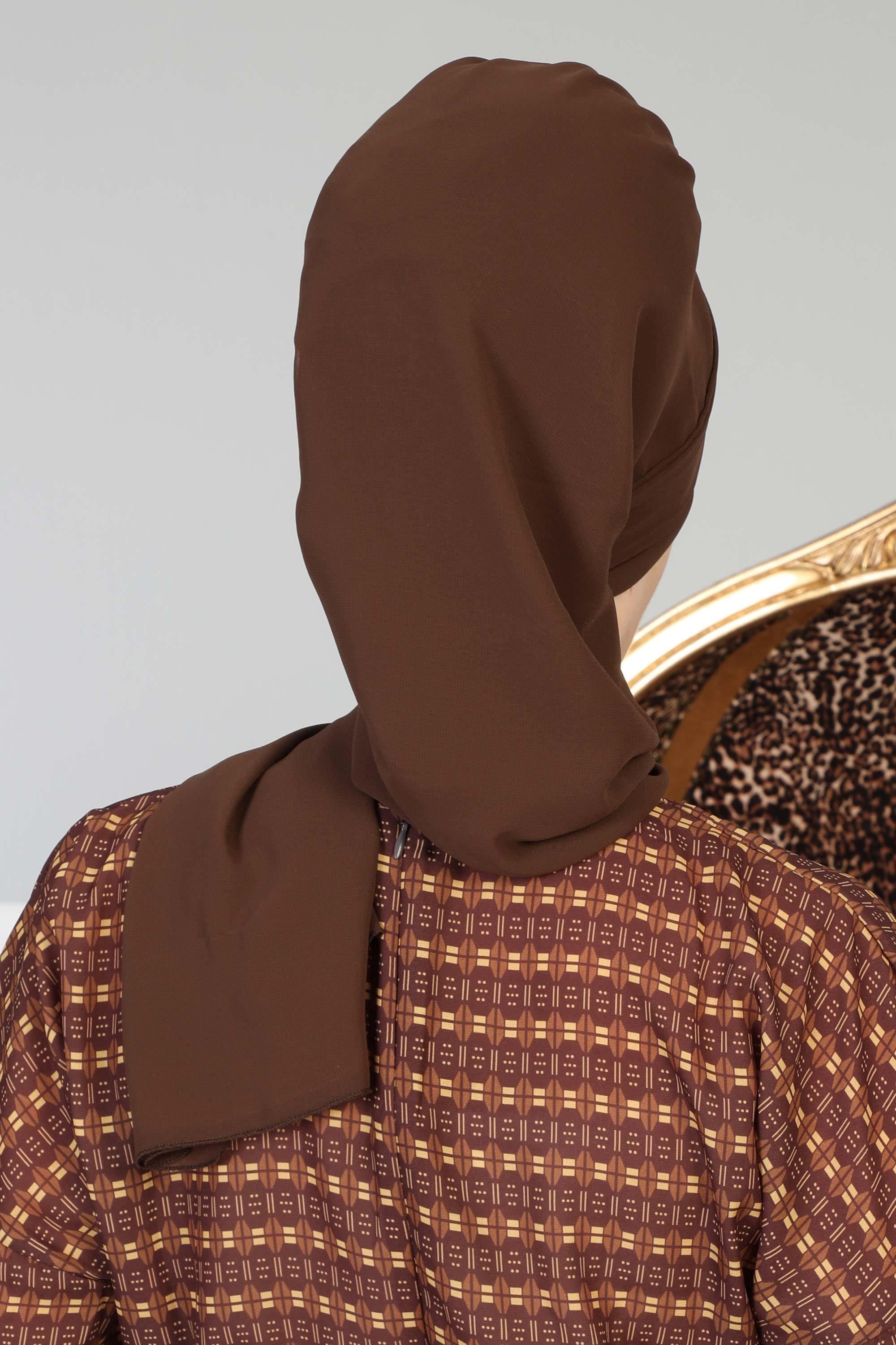 Chiffon Instant Turban with Gold Leopard Pattern Accessory, Adjustable Instant Turban Headscarf for Women, Pre-Tied Turban Hijab Cover,HT-11 Brown