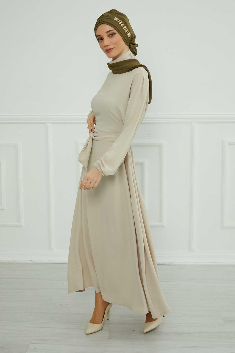 Stylish Instant Turban with Elegant Gold Chain Detail made from High Quality Chiffon Fabric, Breathable Headscarf Turban For Women,HT-28 Army Green