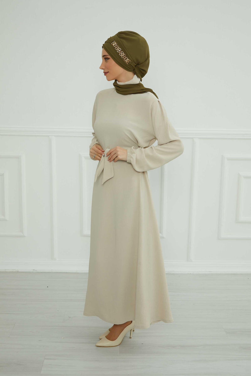 Stylish Instant Turban with Elegant Gold Chain Detail made from High Quality Chiffon Fabric, Breathable Headscarf Turban For Women,HT-28 Army Green