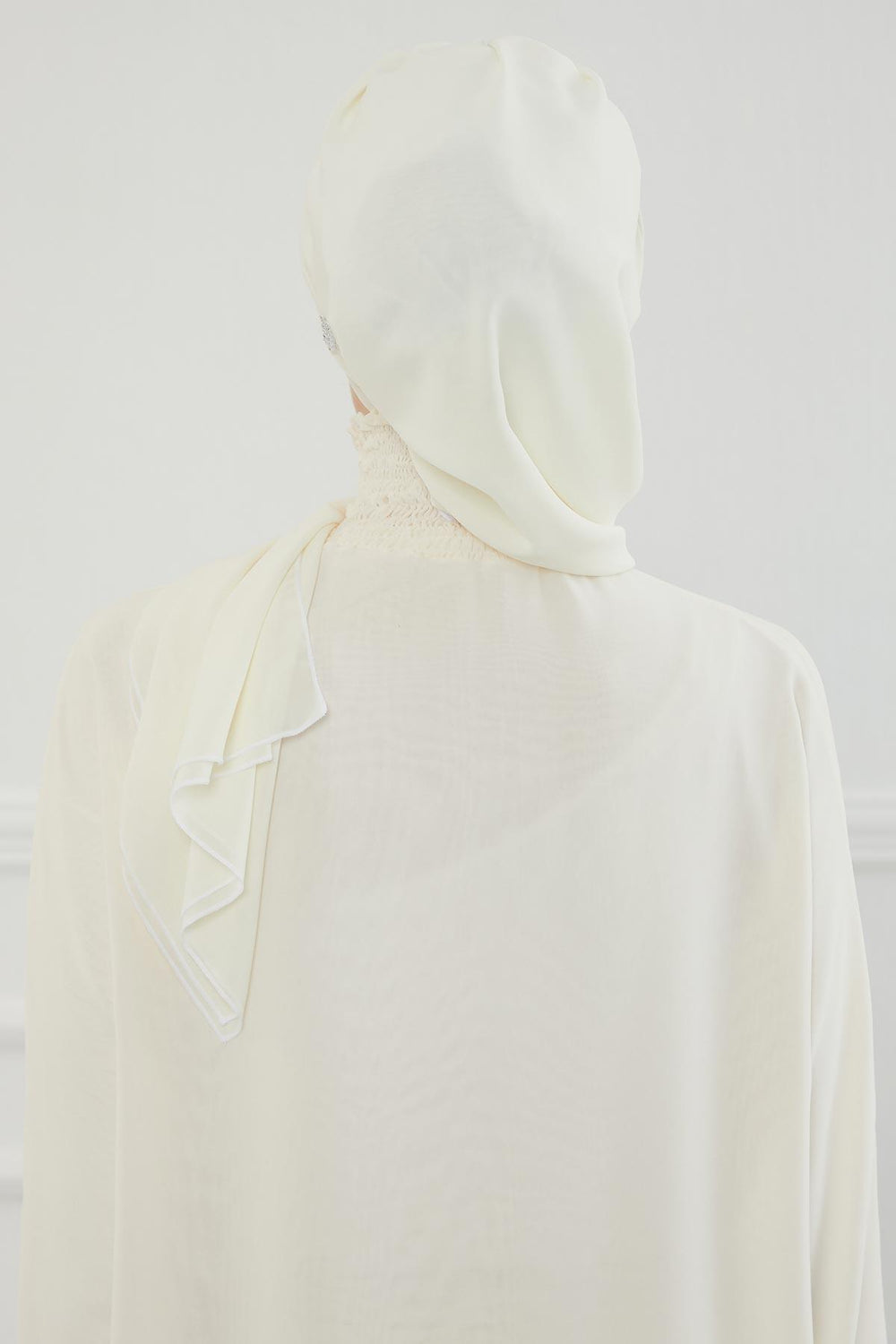 Instant Turban Lightweight Chiffon Scarf Head Turbans For Women with Unique Stone Accessories Headwear Stylish Elegant Design,HT-51 Ivory