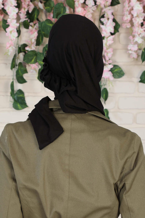 عمامة فورية من القطن من ريجال تشارم مع تفاصيل بروش رائعة، حجاب قابل للتعديل وسهل الارتداء للنساء، وشاح رأس قطني خفيف الوزن، HT-72