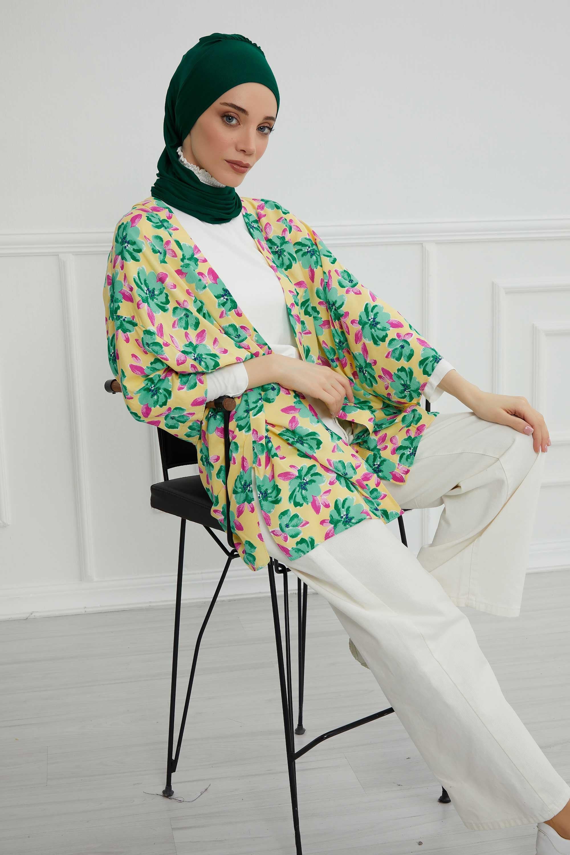 Ready to Wear Cotton Hijab Turban, Lightweight Pre-Tied Headscarf with Lycra, Easy Slip-On Modest Head Cover,HT-96 Green