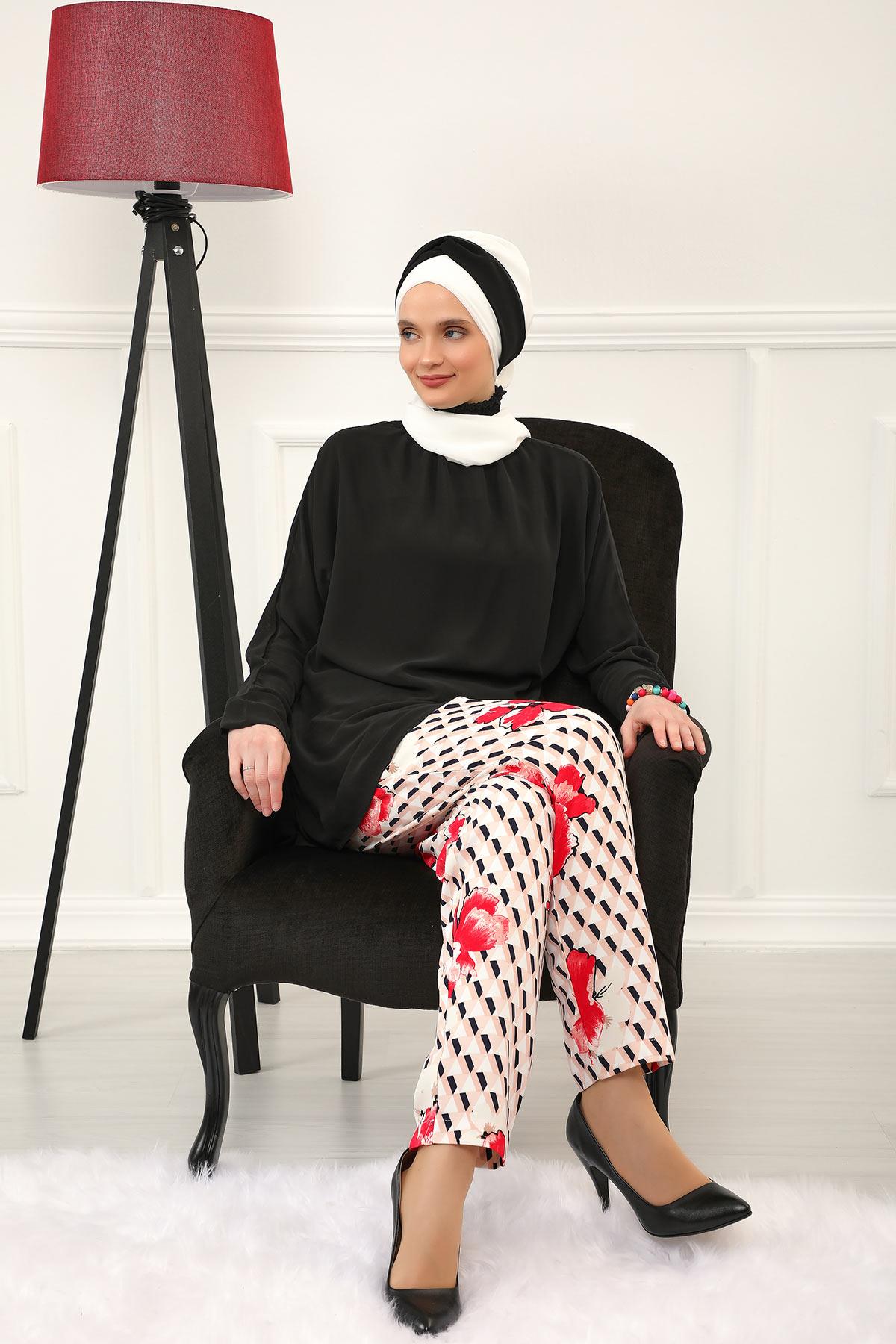 Instant Turban Lightweight Multicolor Chiffon Scarf Head Turbans For Women Headwear Stylish Elegant Design,HT-45 Ivory - Black