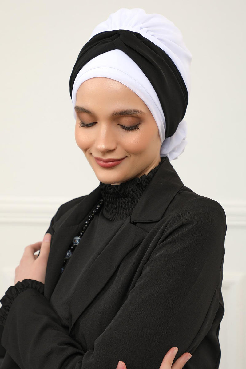 Instant Turban Lightweight Multicolor Chiffon Scarf Head Turbans For Women Headwear Stylish Elegant Design,HT-45