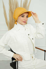 Instant Turban Newsboy Hat for Women, 95% Cotton Women's Visor Cap, Stylish Chemo Bonnet Visor Cap, Handmade Women Newsboy Headwear,B-71