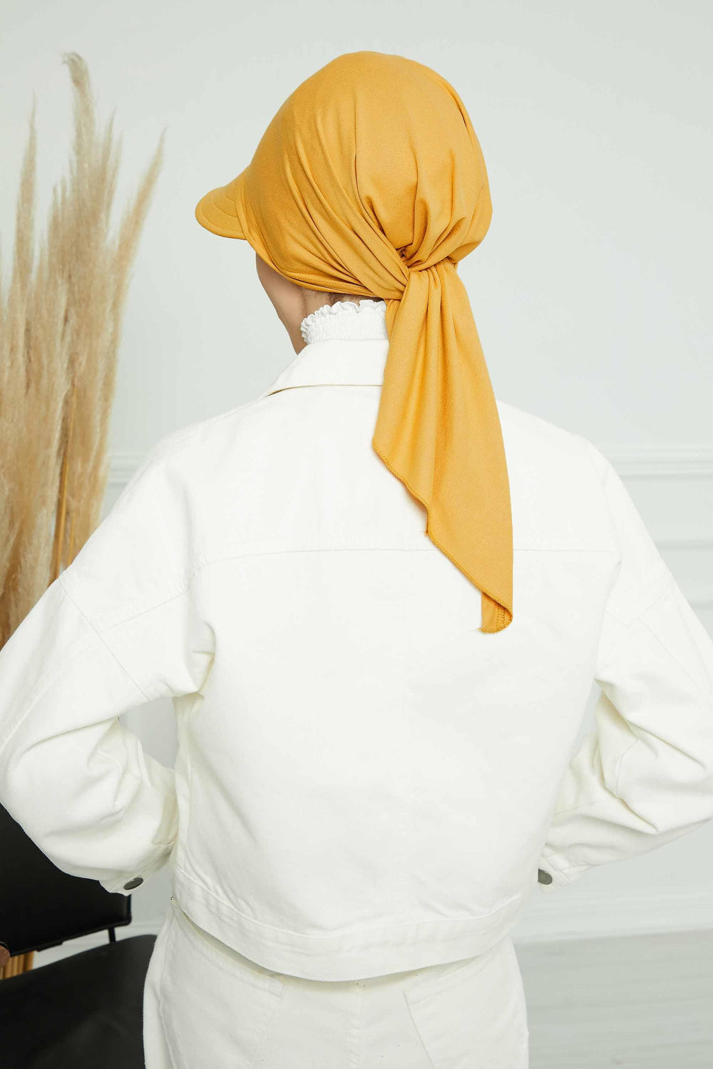 Instant Turban Newsboy Hat for Women, 95% Cotton Women's Visor Cap, Stylish Chemo Bonnet Visor Cap, Handmade Women Newsboy Headwear,B-71 Mustard Yellow