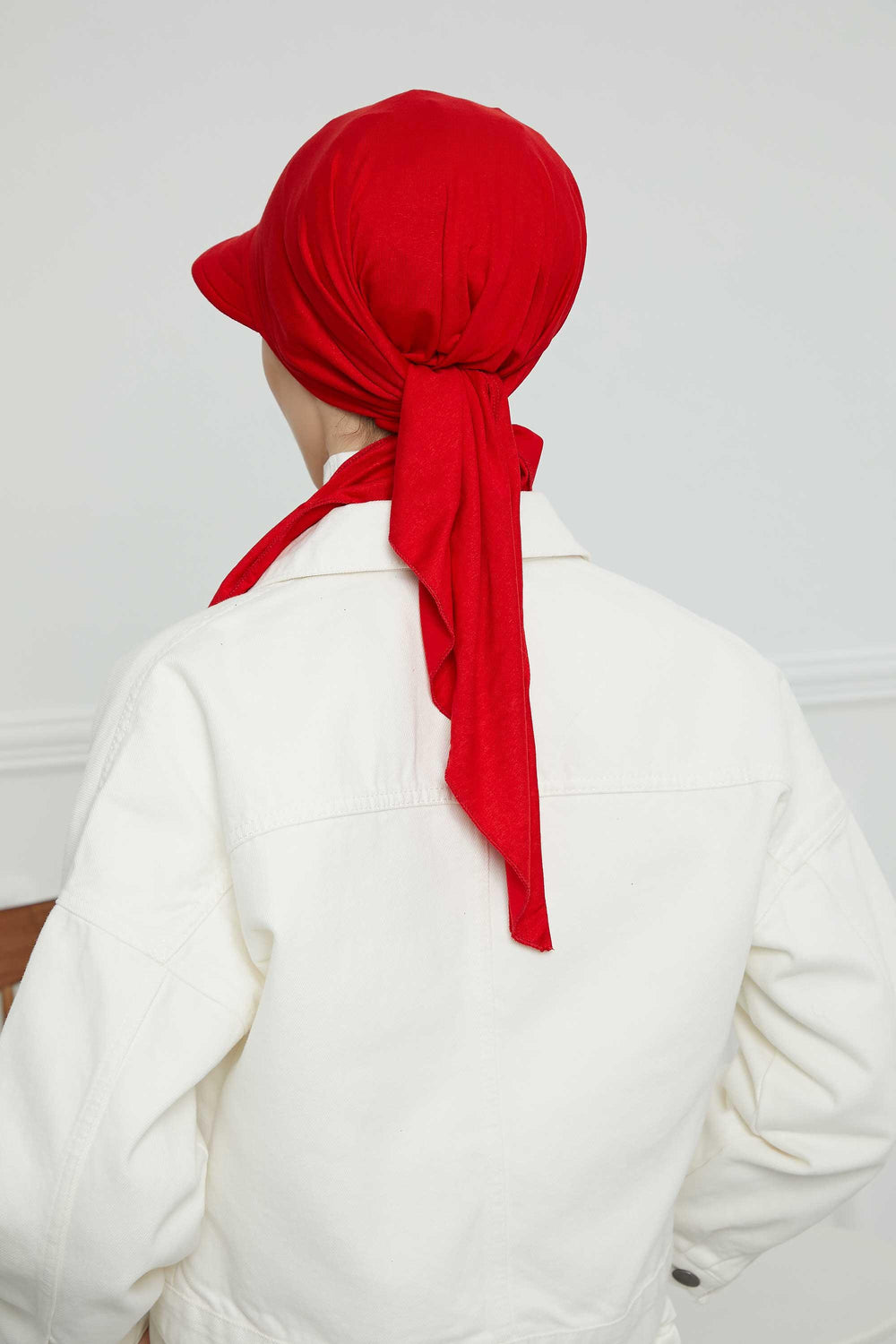 Instant Turban Newsboy Hat for Women, 95% Cotton Women's Visor Cap, Stylish Chemo Bonnet Visor Cap, Handmade Women Newsboy Headwear,B-71 Red