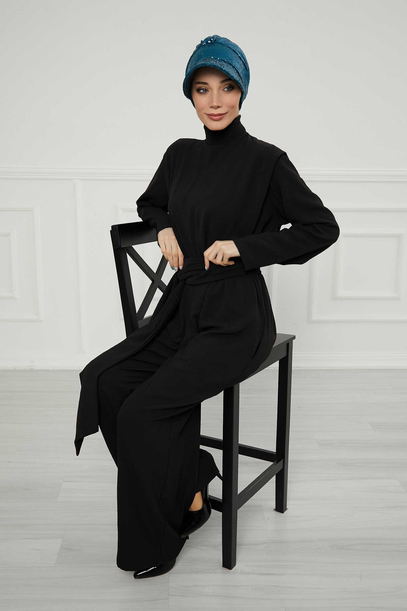 Shining Instant Turban Newsboy Women's Cap, Visor Pre-Tied Turban Head Covering for Modern Women, Chic Sequined Chemo Headwear Bonnet,B-73P Petrol Green