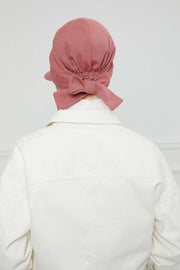 Fancy Visor Turban Headscarf for Women, Instant Turban Newsboy Hat, Cotton Turban Bonnet Cap, Plain Comfortable Chemo Visor Headwear,S-1 Dark Dried Rose