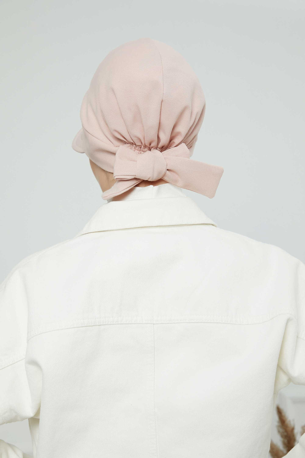 Fancy Visor Turban Headscarf for Women, Instant Turban Newsboy Hat, Cotton Turban Bonnet Cap, Plain Comfortable Chemo Visor Headwear,S-1 Light Powder