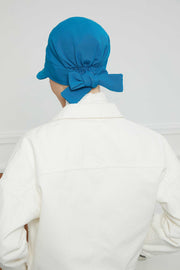 Fancy Visor Turban Headscarf for Women, Instant Turban Newsboy Hat, Cotton Turban Bonnet Cap, Plain Comfortable Chemo Visor Headwear,S-1 Petrol Green